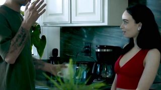Tiny babe Selina Imai rides my swollen schlong until it bursts cum on her tits