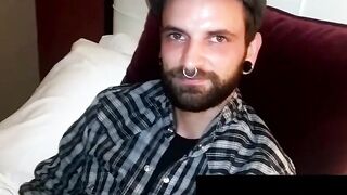 MenWithFur.com - Big-dicked hairy guy loves jerking his rock hard dick