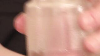 BobAuntie.com - Horny dude records himself jerking off with fleshlight vigorously
