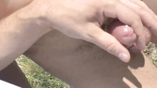 Teen round ass and handjob big dick outside