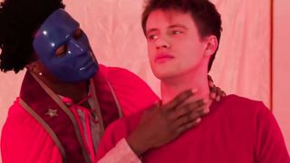 SayUncleNetwork.com - Masked inked stud's interracial bareback session ends with a cr