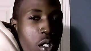 JoeSchmoeXXX.com - Handsome black stud J Bone jerks out a huge white load