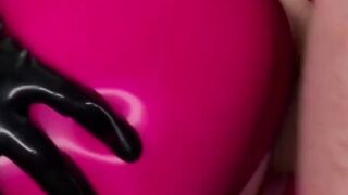 PussyCatsLatex.com - Latex-clad vixen's blowjob and ride to a messy facial