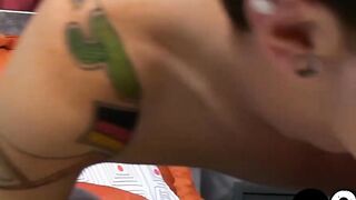 Timo Garrett cums on twinks feet after hardcore pounding