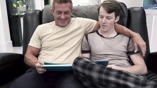 Browsing old photos with sexy stepdad