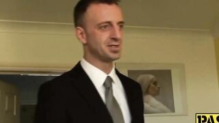 Submissive Honesty eats cum and dominated by daddy Pascal