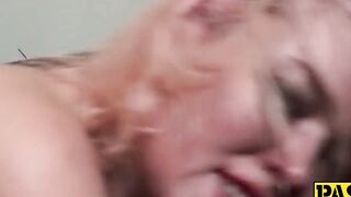 Slutty babe Misha throatfucked and drilled hard for jizz