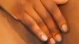 Delectable black teen strips and fucks like naughty cowgirl