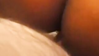 Delectable black teen strips and fucks like naughty cowgirl