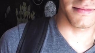 Innocent stud Jota exposes his uncut dick and masturbates in front of me