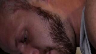 GayOver30.com - Alessios mouth filled with big hard cock from a filthy glory hole ses
