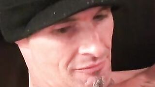 Interviewed stud seduced into jerking off and cumming solo