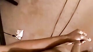Black amateur stud masturbates for the camera and cums hard
