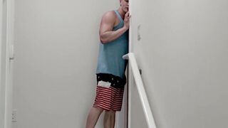 NextDoorXXX.com - Jock joins in turning a solo jerk off into a wild raw threesome