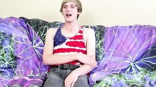 BoyObsession.com - Kyler Hodes wanks his cock in a playful blonde twink show