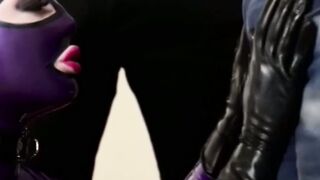 PussyCatsLatex.com - Costumed babe ridden hard in threesome and jizz-sprayed finale
