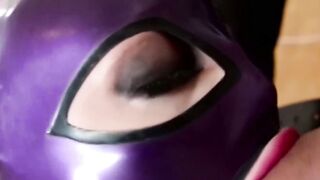 PussyCatsLatex.com - Costumed babe ridden hard in threesome and jizz-sprayed finale