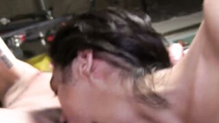 Throbbing stallion rides the rails