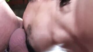 Throbbing stallion rides the rails