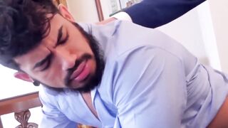 PlayingMen.com - Elegant businessmen fucking after powerful blowjob with intense desi