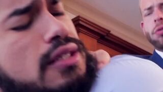 PlayingMen.com - Elegant businessmen fucking after powerful blowjob with intense desi