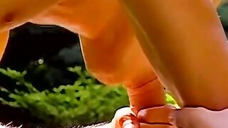 Twinkie got his cock sucked and ass poked in the backyard