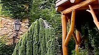 Twinkie got his cock sucked and ass poked in the backyard