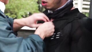 FalconsXXX.com - Young gay rough ass fucked by a muscular, blond, uniformed hunk