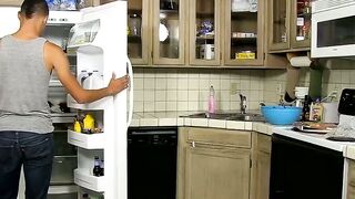 RawTwinkys.com - Kyler Moss takes a spin on Robbies cock in the kitchen with delight