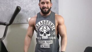 MaskXXX.com - Muscular hunk with beard gets intimate inside the gym