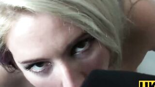 UKSubSluts.com - Blonde MILF Kaz's squirting for the first time with surprise