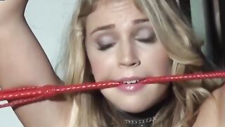 Glamorous hottie enjoys rough bondage and erotic domination