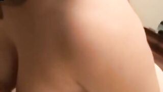 Nice naked teen with big boobs bangs in her cute butt on bed