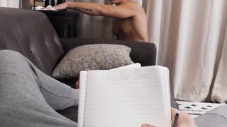 DILF JJ Knight blowjobs his stepson Brandon Anderson before pumping his twink ass raw