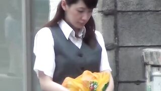Japanese babes being sharked by brazen voyeurs