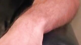 Hairy amateur makes his dick rock hard and masturbates solo