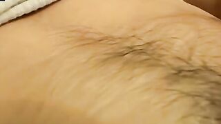 Inked straight amateur playing with his big hairy cock