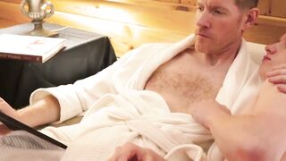 IncestGay.com - Naughty daddy bareback bangs jockstrap stepson after sloppy BJ