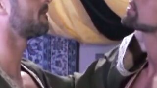 The action begins in our sultan's tent as ruggedly handsome, sexy Dirk Jager reaches