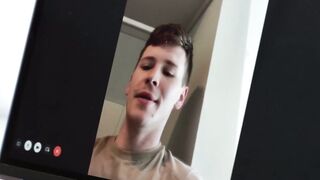 Damian Rose kneels down and worships Jax Thirio massive cock