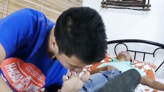 TwinkysFeet.com - Asian twinkie sucks little toes before riding big dick and shooting