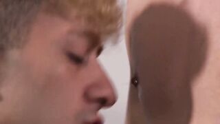 BreedingLatino.com - Blond Latino gets cum sprayed after riding raw cock hard