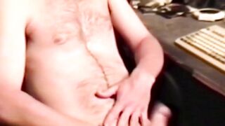 BobAuntie.com - Jerking off homemade style with a hairy guy with big hands intensely