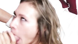 Bubble butt teen bounces on huge cock waiting for jizz