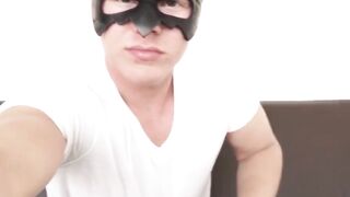 MaskXXX.com - Disguised hunk jacking off his really big cock with ease