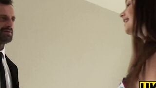 UKSubSluts.com - Big tits brunette Tasha Holz' ass pounding hard with force