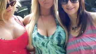 Two lucky random guys get to fuck three gorgeous pornstars
