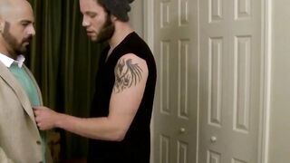 MaleIcons.com - Wolf Hudson's tongue teasing Adam Russo's tight, hairy ass before a w