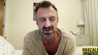 Tied fetish 18 gagging on cock