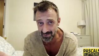 Tied fetish 18 gagging on cock
